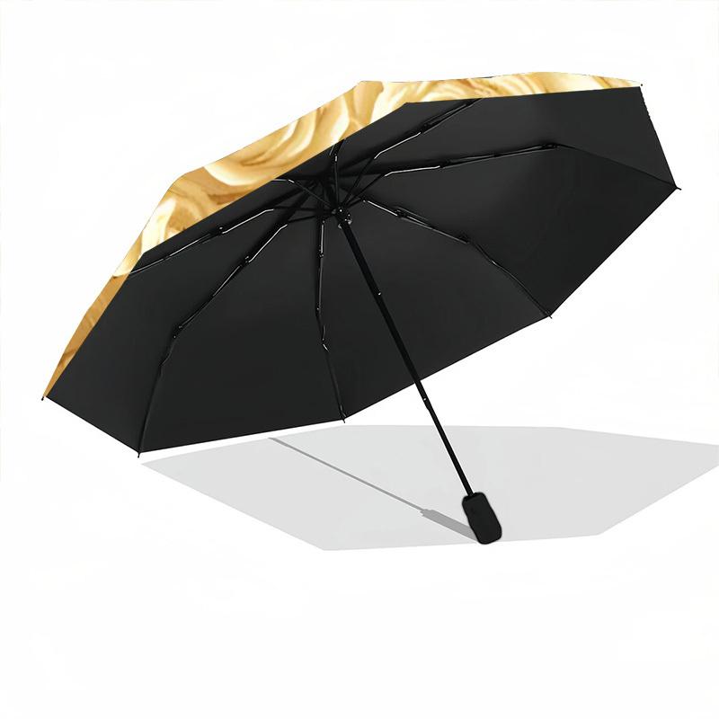 1pc Roses, Floral Automatic Folding Umbrella - 8-Rib Durable Iron Frame, Compact Portable for Daily Travel yy251205070