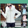 Womens Jacket Winter Parka Short Fur Collar Hooded Coat Outwear Quilted