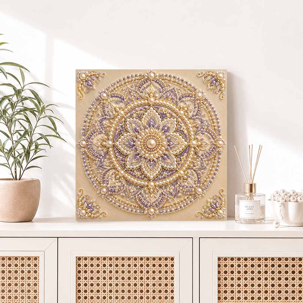 Pearl Mandala Painting 5D DIY Decorative Painting. Elegant Birthday Gift. Handmade Art Craft Painting