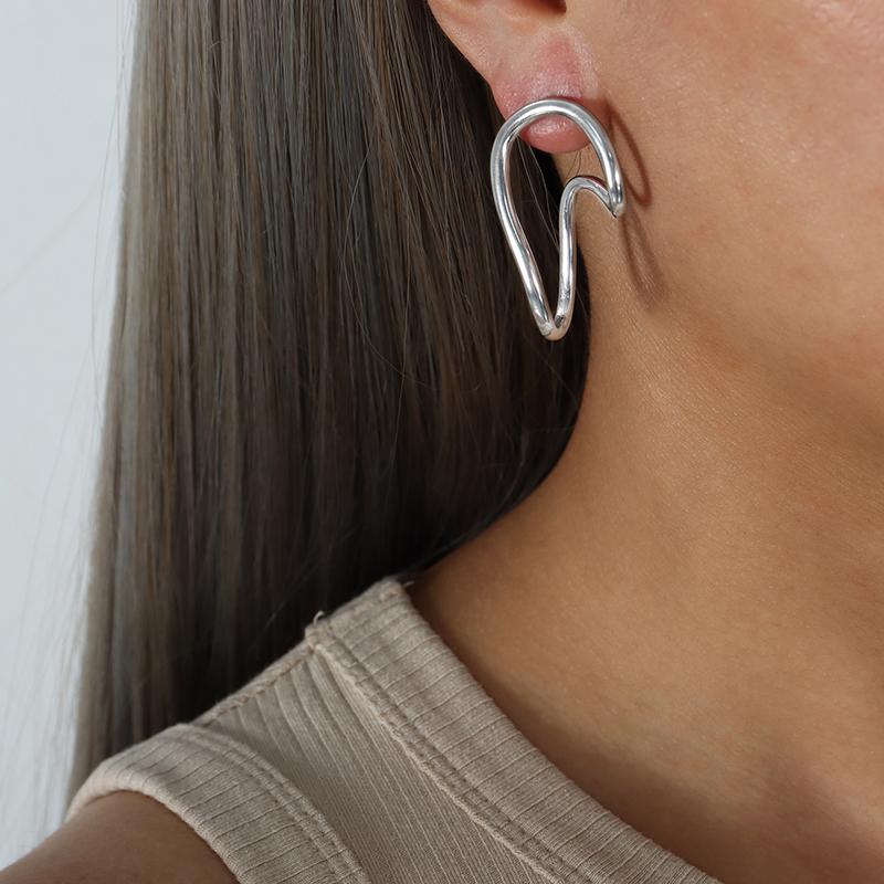 Women's Jewelry Personalized Geometric Hoop Earrings for Women's Hollow Out Shaped Earrings for Modern