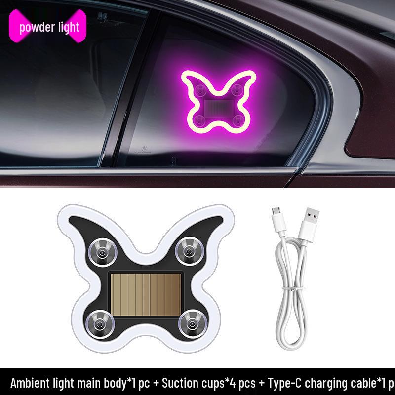 

Solar-Powered Car Atmosphere Light: Heartbeat & Butterfly Suction Cup Decoration