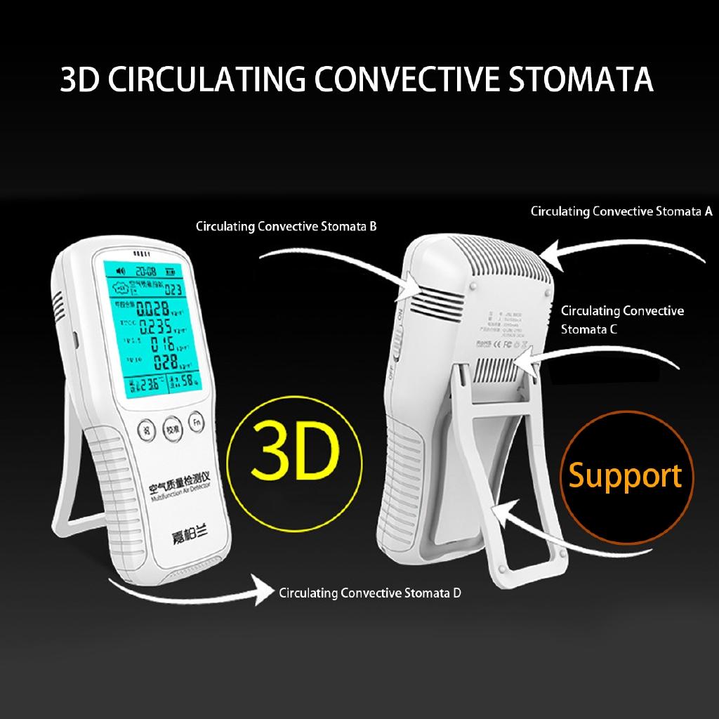8 in1 Digital PM2.5 PM10 Air Quality Tester Gas Analyzer Formaldehyde Detector Air Quality Monitor