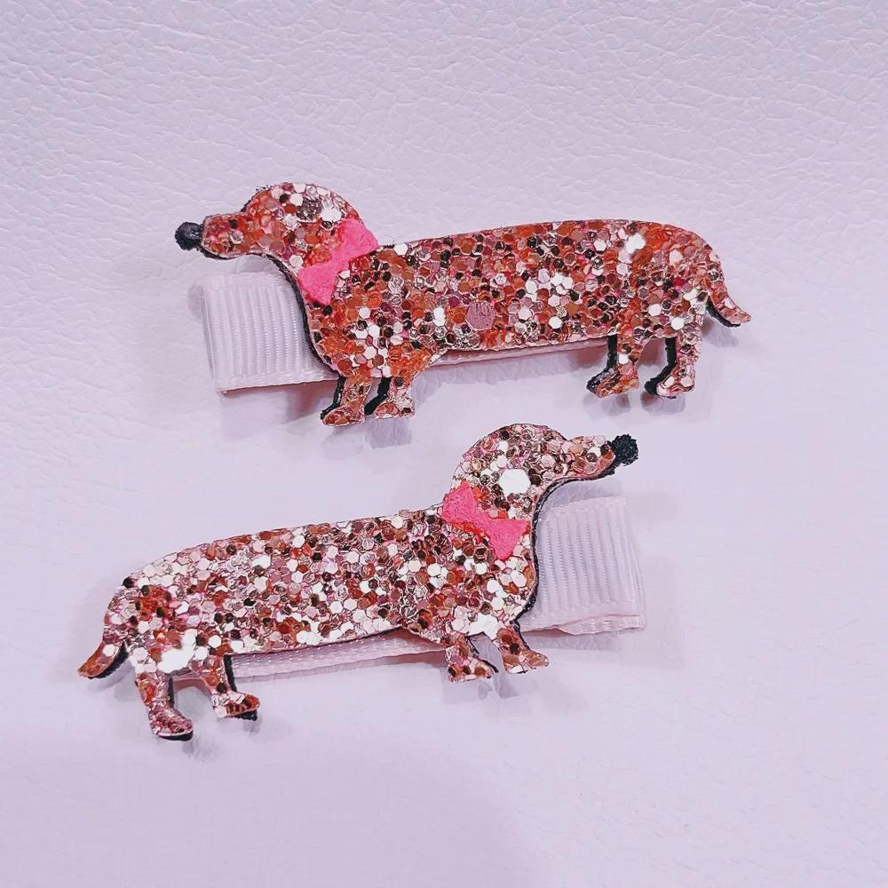 Children's Glitter Animal Hair Accessories: Bunny, Butterfly, Guitar, Puppy BB Clips