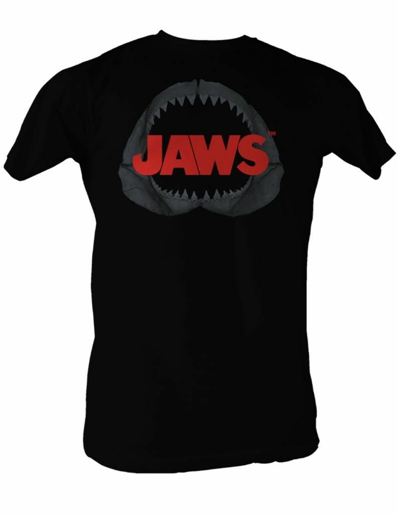 Jaws Shark Jaw Black Adult T-Shirt XL