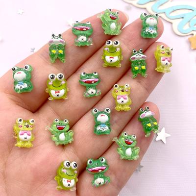 50 Stück Gemischtes Harz Glitzer Bunt Niedlich Grüner Frosch Flatback Strass Figuren Nagelkunst Party Scrapbook DIY Bastelbedarf