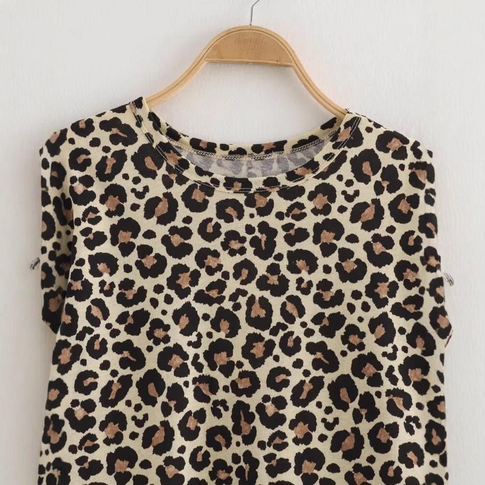 Spring 2025 Women's European & American Style Crew Neck Short Sleeve Print T-Shirt