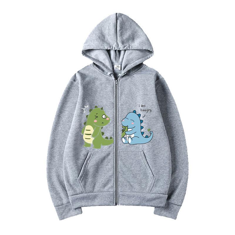 Молодежный спортивный топ с капюшоном Love Crazy Dinosaur Couple Print, флисовый свитер, повседневная толстовка для бега и фитнеса