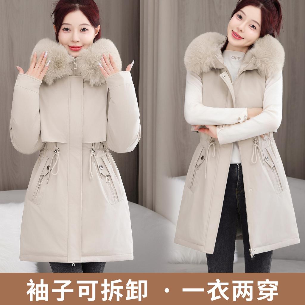 Pie overcome women's medium and long new fashion slim-fitting cotton clothes winter down thickened down cotton-padded jacket