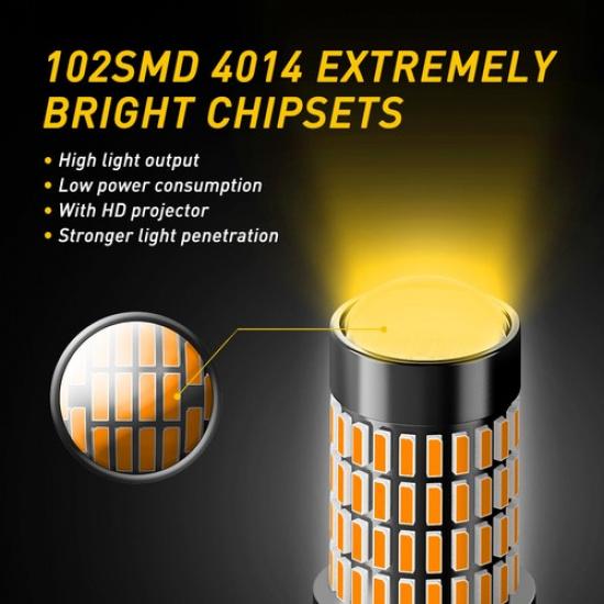AUXITO Amber 3157 LED 102SMD Front Turn Signal Light Bulbs No Hyper Flash Canbus