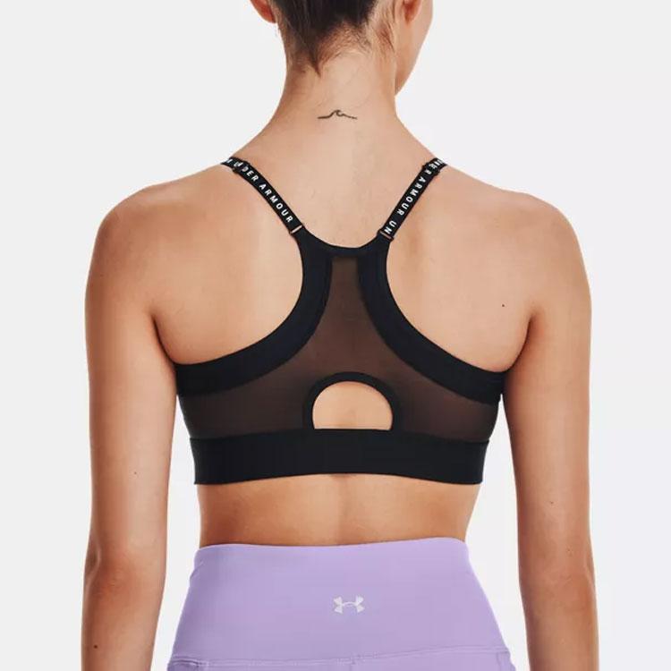 Under Armour Logo Print Training Low Intensity Sports Bra Women Underwear Black 1363354-001