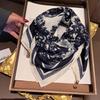 Magnetic buckle soft small square scarf silk scarf women's spring and autumn thin versatile neck protector scarf triangular scarf winter warm scarf