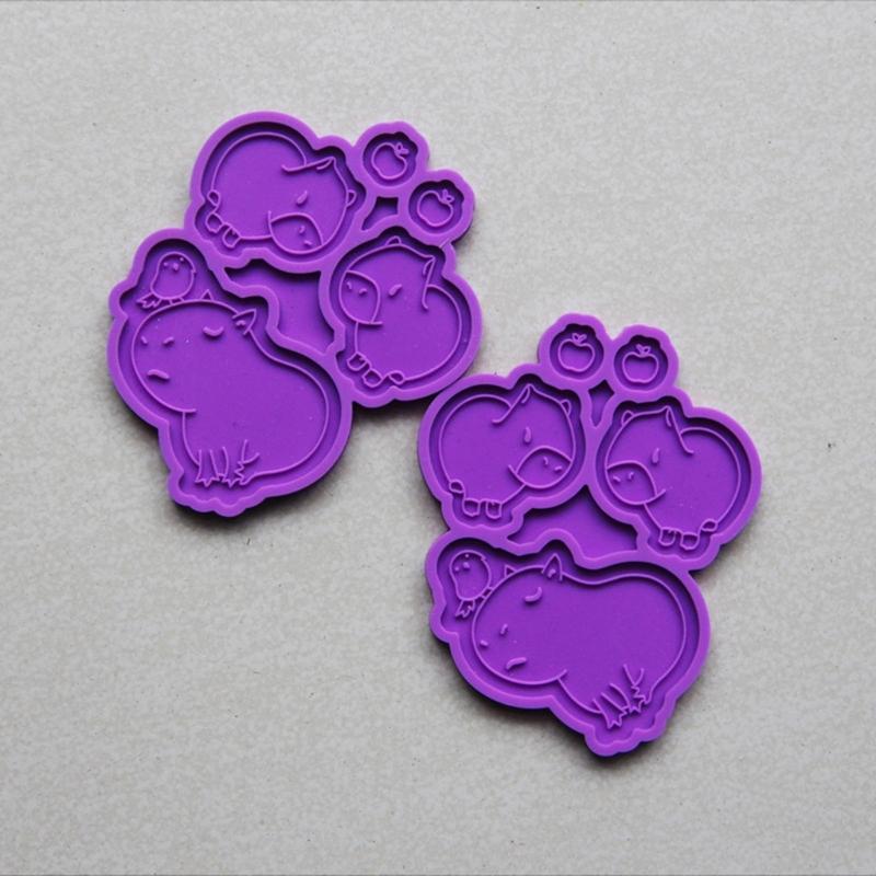 Silicone Mold Capybara Shaped Mould Unique Epoxy Resin Pendant Moulds Jewelry Making Tool for Enthusiasts