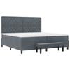 Box Spring Bed with Mattress Dark Grey 200 X 200 Cm Velvet