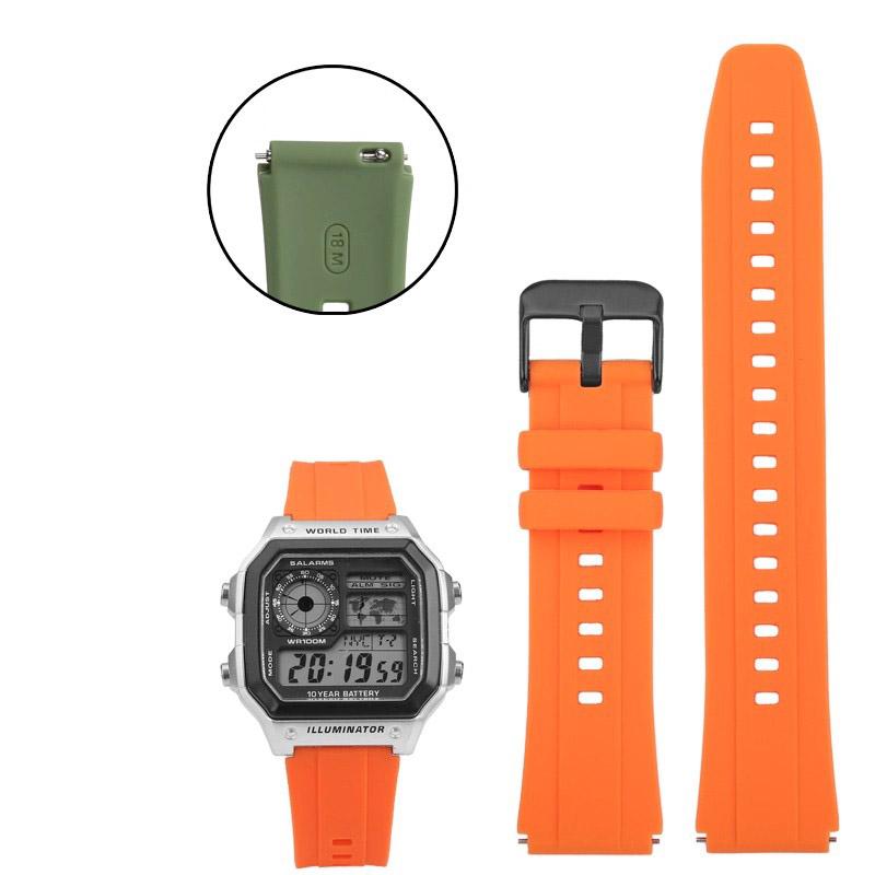Silikonowe Paski do Zegarka Casio G-SHOCK 3299 AE1200 AE-1200 AE1300 SGW400 SGW-300 A158W A159W Sportowy Wodoodporny Pasek 18mm