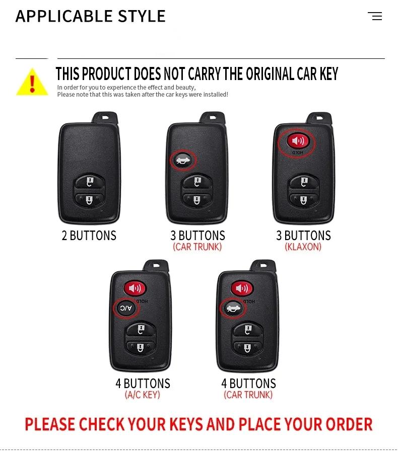 2 3 tlačítka Zinková slitina + silikonový celokryt Pouzdro na klíče od auta pro Toyota Prius 30 Alpha Aqua Land Cruiser Auris pro Lexus LC 200