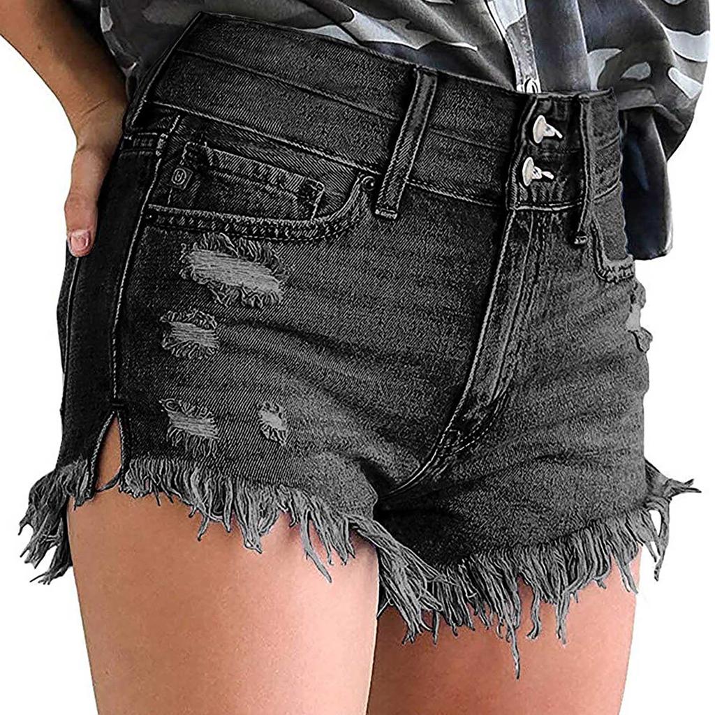 Cut Off Denim Shorts For Women Frayed Distressed Jean Short Ripped Hot Shorts