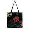 Women Vintage Linen Tote Bag - Large Capacity Flower Print Shoulder Handbag for Casual & Grocery Shopping KTB