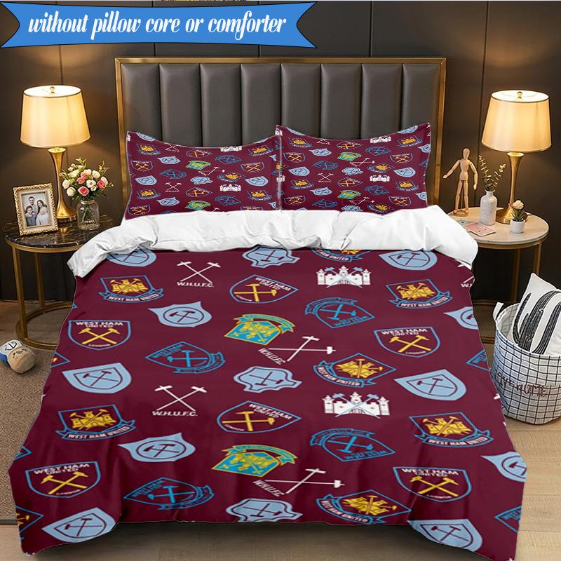 Football Club Emblem 3pcs K-pop music group Bedding set,Ideal for Bedroom, Dormitory,Including Duvet Cover And 2pcs Pillowcases,Fan gifts