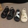 Sandali rialzati con zeppa spessa per l'estate Nuovi muffin argentati con gonna Scarpe romane casual da spiaggia