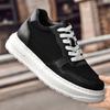 New Thick Bottom Men's Leather Casual Shoes Comfortable Sneakers Lightweight Male Skateboard Footwear Non Slip Tenis Masculino