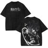 Frieren Beyond Journeys Gothic Yk End Tshirt Anime Washed Oversized T Shirt Men Women Clothing High Quality Cotton Tee Tops