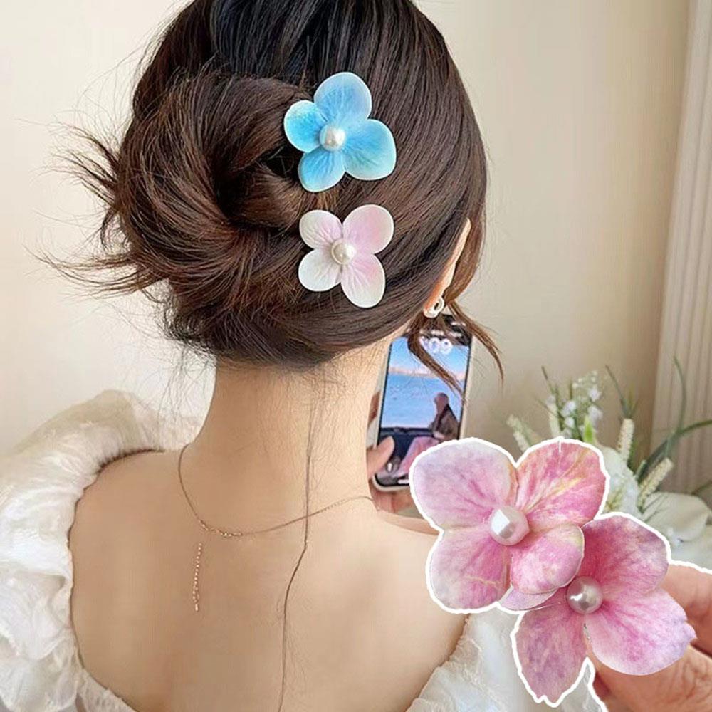 Trendy Fairy Phalaenopsis Flower Duckbill Clip Flower Pearl Hairpin Butterfly Orchid Flower Bangs Side Clip Hair Accessories