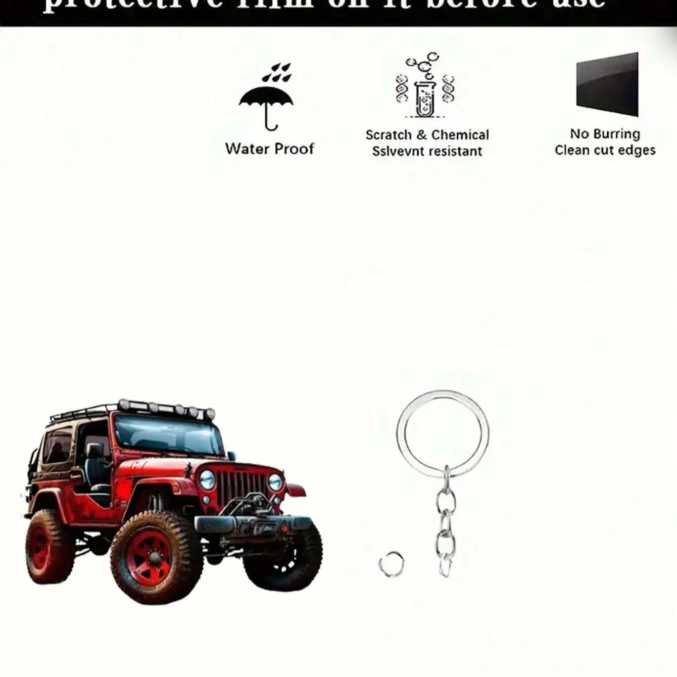 Классический красный акриловый брелок Mustang Jeep, идеальный подарок для автолюбителей - Рождество, Пасха, День благодарения и Хэллоуин