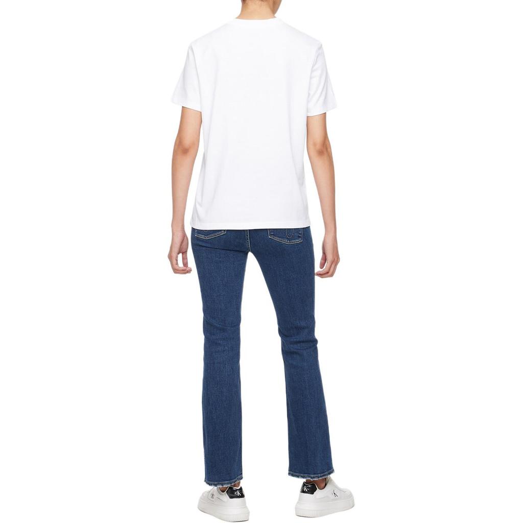 Calvin Klein Jeans Simple Letter Print Round Neck Short Sleeve T-Shirt Women Tops White 40WL259-YAA