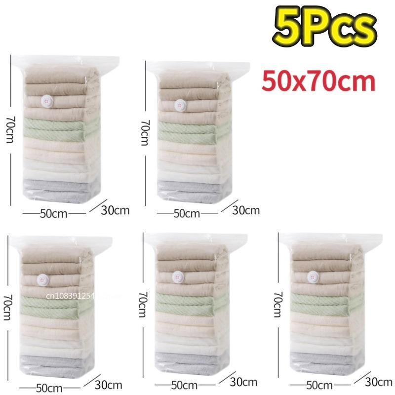1-5pcs Cubic Vacuum Storage Bags Large Plastic Storage Bags for Storing Clothes Quilt Blankets Compression Empty Bag Packing Bag