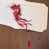 Light Luxury Style Heart Beaded Tassel Brooch Red Love Heart Tassel Ornaments  Theatre