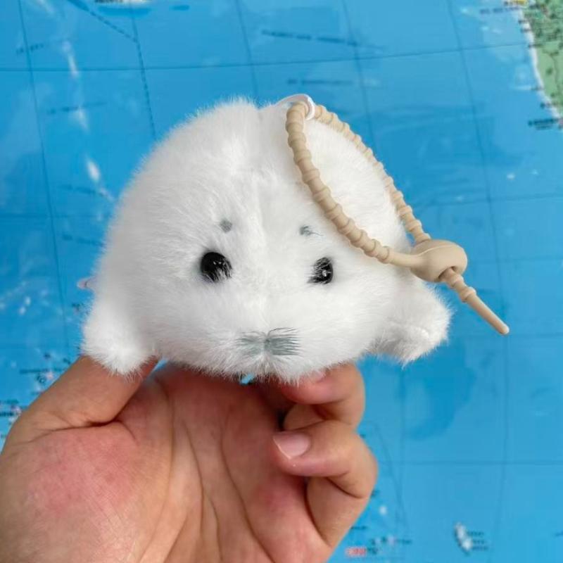 Niedlicher Robben Plüsch Schlüsselanhänger Weiche Kawaii Robben Plüschtiere Anhänger Tier Mode Stoffpuppe Schlüsselring Autoschlüssel Zubehör Auto Schmuck