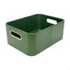 Storage Basket, Leather Organizer Bin with Handle, Desktop, Living Room, Brown 26.5x20.5x14.5cm Warm