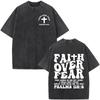 Christian Jesus Bible Verse Washed T-shirts Men's Women Fashion Vintage Oversized T Shirts Harajuku Cotton Short Sleeve T-shirt