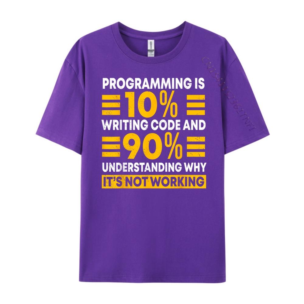 Programmer Software Developer Computer Engineer Coding Vintage T Shirts Breathable Man Clothes Graphic Tees