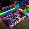 Melbourne Storm Design Crystal Velvet Carpet Cozy Non?Slip Printed Rug For Bedroom Living Room Entrance