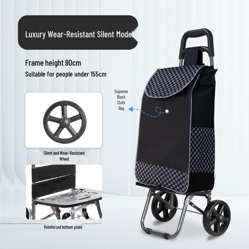 Leichter, faltbarer Einkaufswagen mit Griff