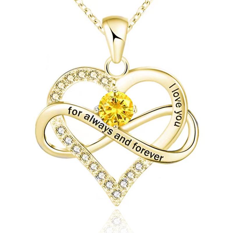 Sterlingsilber Zirkon Herz "Ich liebe dich" Halskette - Vielseitiger Modeschmuck