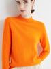 Women's Slim-Fit Autumn Sweater: Fashionable Half-High Neck, Versatile Pure Wool for Base Layer or Outerwear, Skin-Friendly