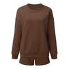 eBay hot sale, European and American spring and autumn hot sale solid color long-sleeved shorts sweater suit women
