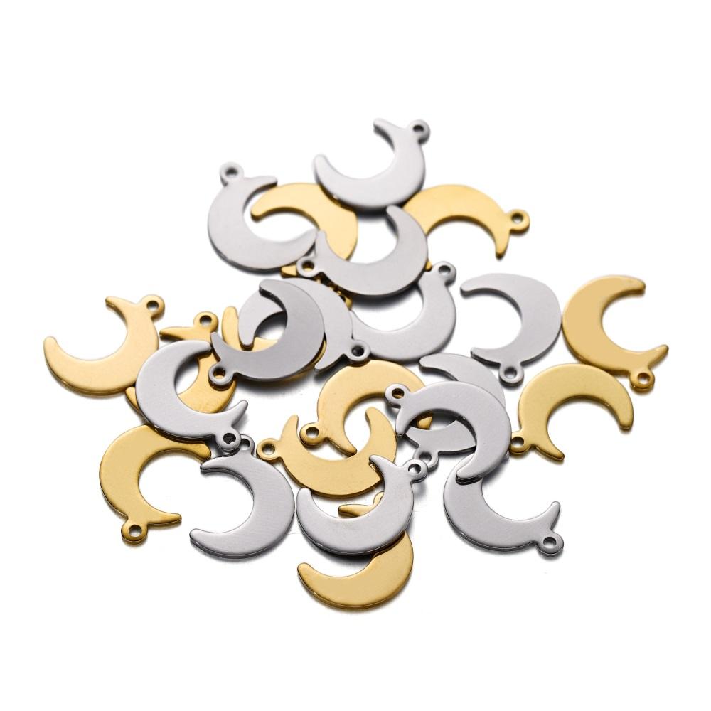 20/50Pcs Stainless Steel Star Moon Charms Pendant for DIY Earrings Necklace Bracelet Pendants Crafts Jewelry Making Accessories