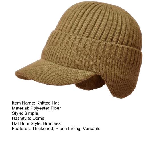 Pánská pletená čepice s fleecovou podšívkou Ochrana do každého počasí Krytí uší Čepice Elastický design Zimní větruodolná čepice