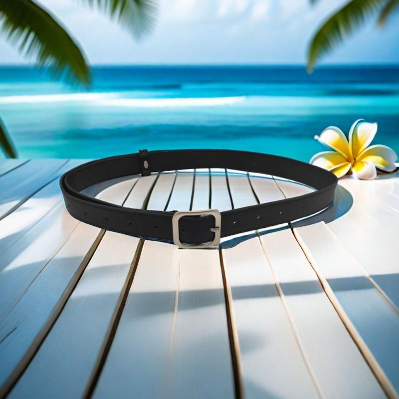 Pu Womens Chic Slim Waist Belt Perfect For Casual And Fashionable Daily Wear Black In