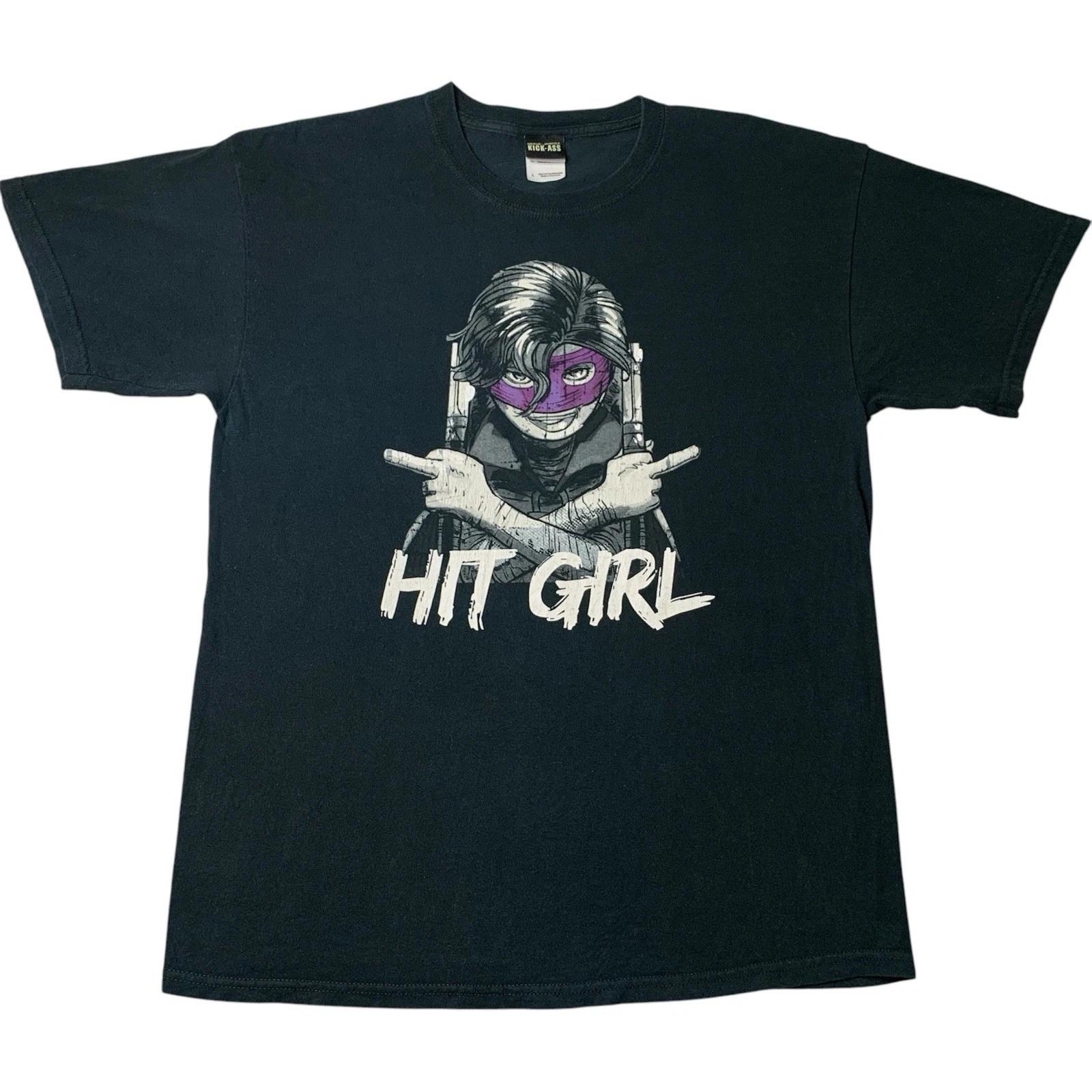 Kick-Ass Movie Promo Hit-Girl T Shirt Mens Size Large Black Short Sleeve 2010 2XL