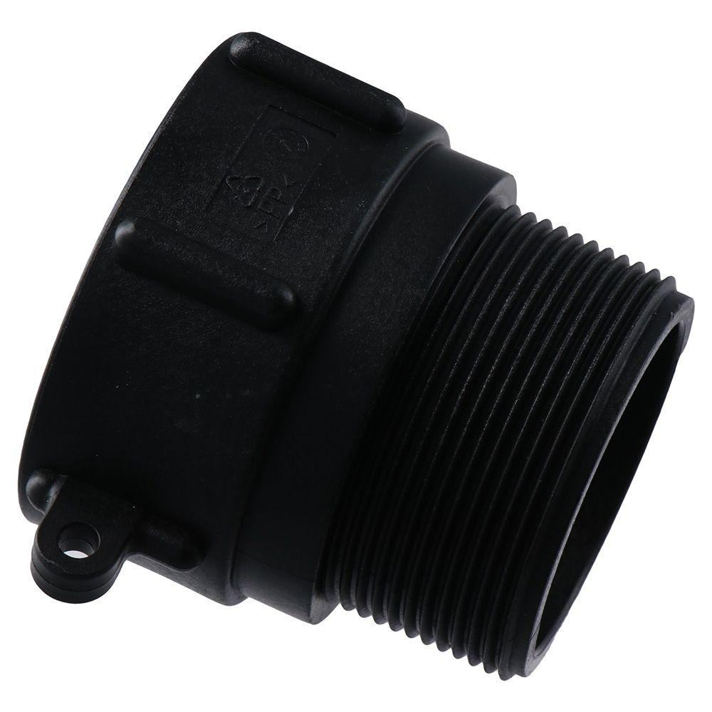 IBC Tote Fittings Plastic IBC Tote Adapter 2 Inch Black Ton Bucket Joint Accessories Filament Tank Adapter Tote Connector