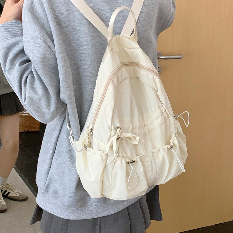 Korean version of casual large-capacity women's bag 2025 new nylon backpack simple and versatile student bag