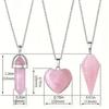 Rose Quartz Necklaces Pendants Set For Spiritual Energy Witchcraft Reiki Holiday Gift, Birthday Gift