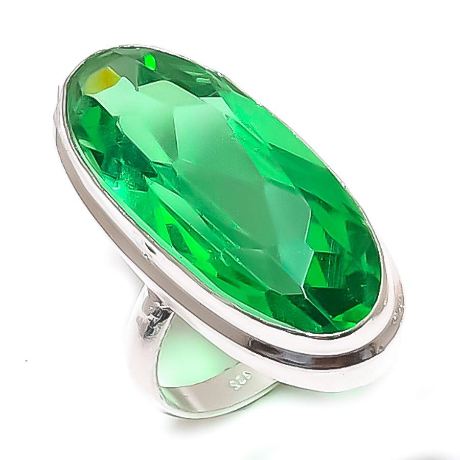Natural Tsavorite Gemstone Handmade 925 Sterling Silver Jewelry Ring Size 4 A8i82