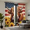2 stücke HD Amerikanischen Flagge Sonnenblume Highland Kuh vorhang Gelb krawatte digital gedruckt vorhang Home Decor stil Schmücken wohnzimmer