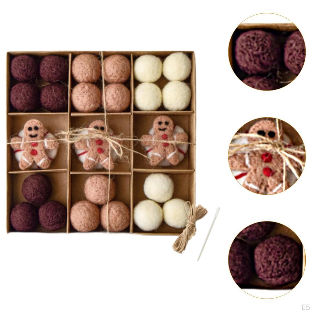 DIY Weihnachten Filz Ball Girlande Set Dekoration süße hängende Ornamente für den Innenbereich