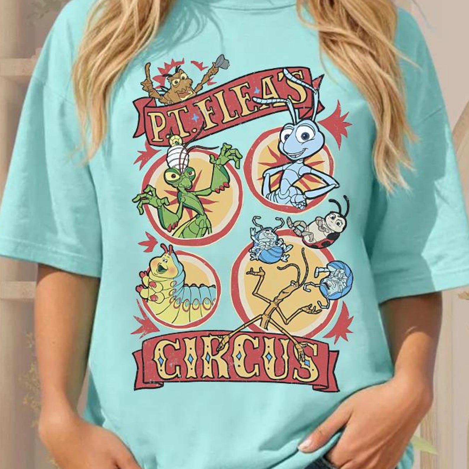 Disney Pixar A Bug s Life PT Flea s Circus T-Shirt, Disneyland A Bug s Land Family Outfits, Animal Kingdom, Heimlich Flik Hopper Bug shirt 3XL
